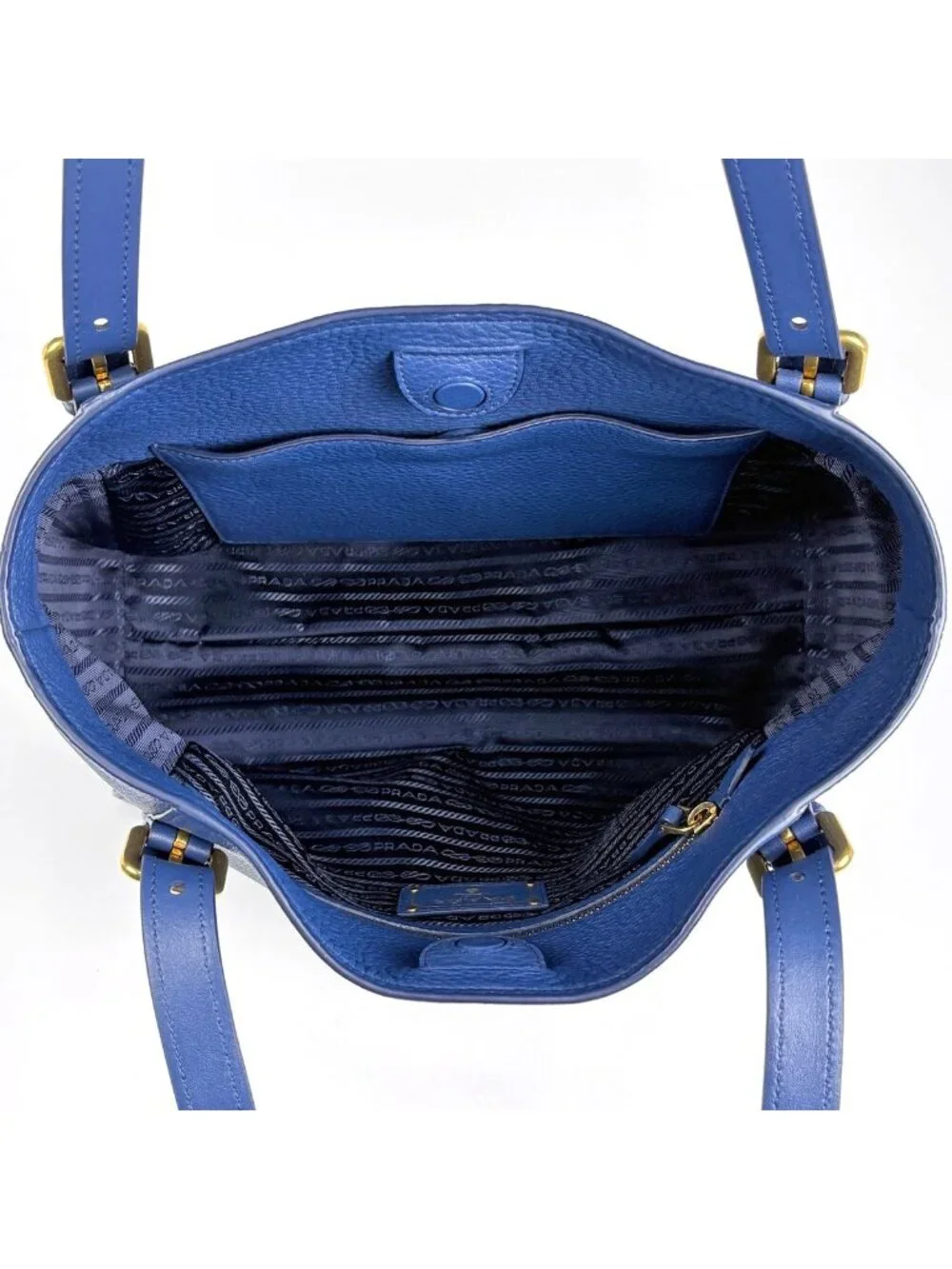Prada Tote Bag Leather Blue